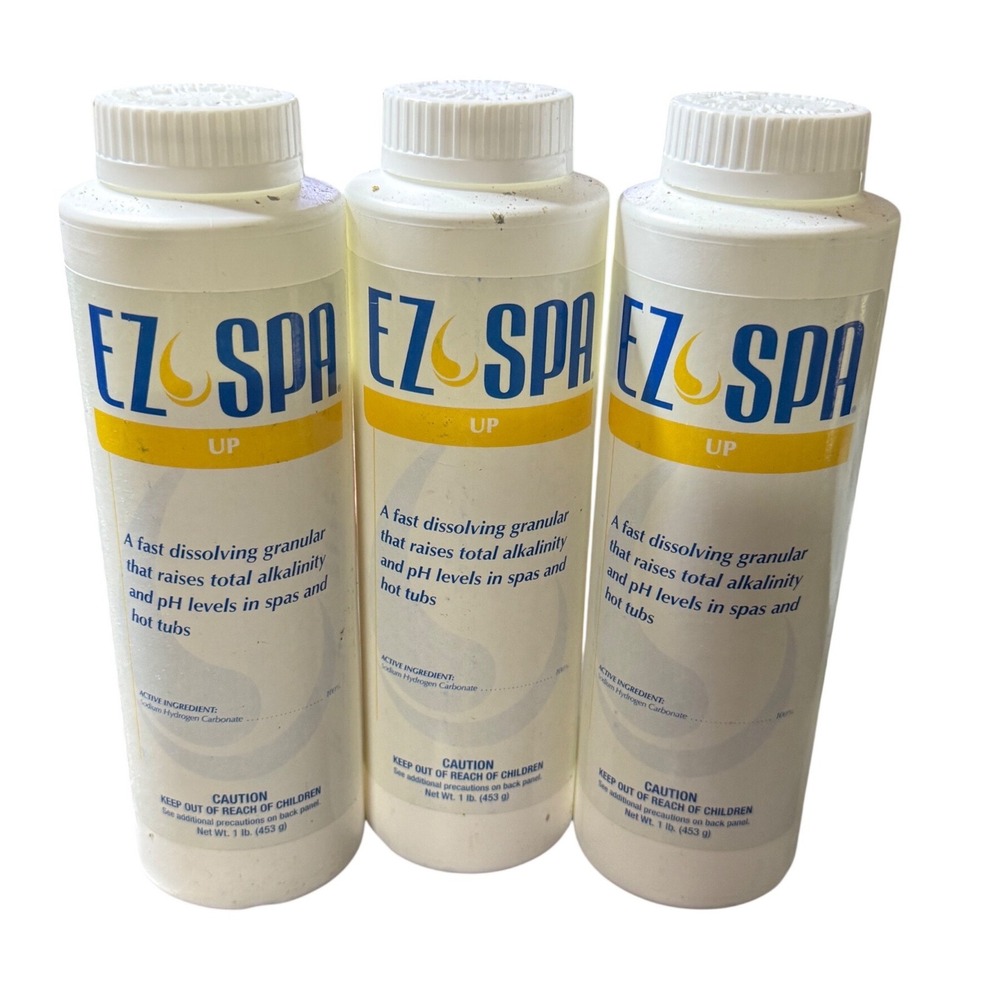 Lot of 3 EZ SPA UP pH and Alkalinity Increaser 1 lb Bottles Fast Dissolving